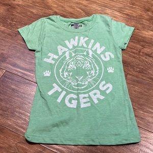 Netflix Stranger Things Hawkins Tigers green t-shirt